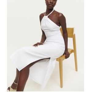 REFORMATION 
White Santino Linen Midi Dress